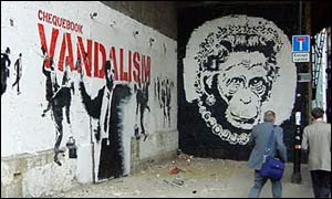 Murals at Banksy street party