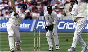 Trescothick on his way to a hundred at Edgbaston