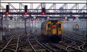 Train at red signals