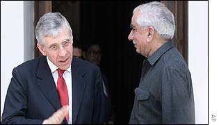 Foreign Secretary Jack Straw with Indian Foreign Minister Jaswant Singh