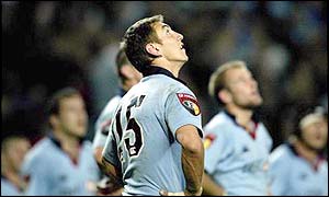 Australia A's Mat Rogers in action for NSW Waratahs