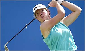 French golfer Karine Icher, who leads the Spanish Open