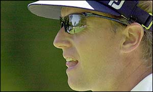 Philip Golding contemplates while under shade provided by his hat