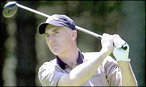 Philip Price teeing off at the 5th hole