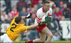 Bradley scored five points as Derry reached the semi-final of the Ulster Championship
