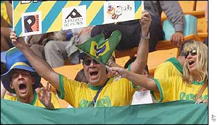 Brazil supporters at the 2002 World Cup in South Korea