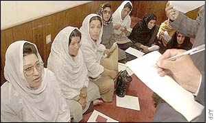 Women representatives elected in the first round nominate their own delegate near Kabul
