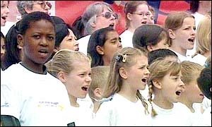 Children singing