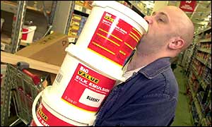 A customer at one of Kingfisher's B&Q stores.