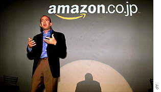 Amazon.com CEO Jeff Bezos announced the online retailer's launch of its Japanese-language internet site in November 2000