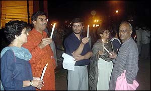 Peace campaigners in Delhi at the weekend