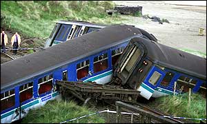 NI Derry to Belfast train derails injuring eight