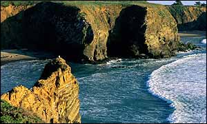 Cliff top view over bay