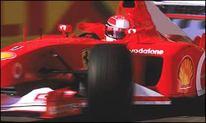 Michael Schumacher in the 2002 Ferrari