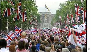 Watching the procession in The Mall on Tuesday