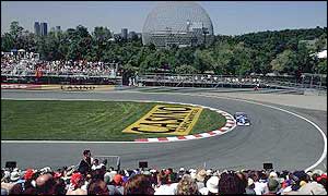 Benetton driver Jenson Button in action during the Formula One Canadian Grand Prix in Montreal