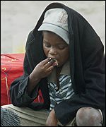 Young floods victim at a temporary relief centre in Mozambique  
