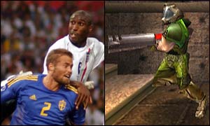 Sol Campbell, Empics; Quake3 Arena screenshot, id Software