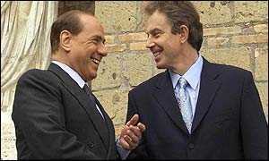 Silvio Berlusconi and Tony Blair