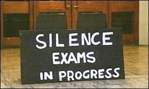 Exams sign