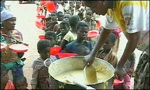 Food being distributed