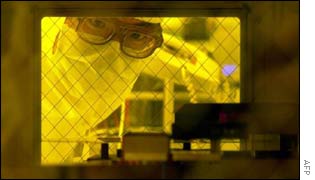Worker in Taiwanese semiconductor factory