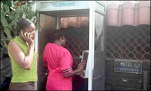 People using telephones in Nigeria
