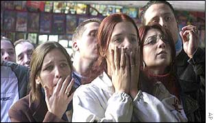 Argentine fans watching the England game