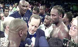 Mike Tyson pays tribute to Lennox Lewis after the fight