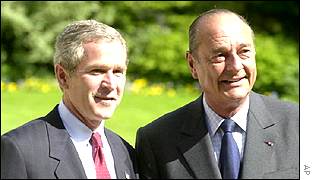 George Bush and Jacques Chirac