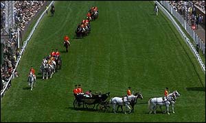 The royal carriage procession at Ascot