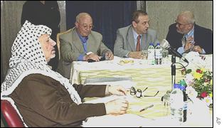 Yasser Arafat and aides