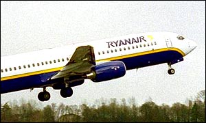 Ryanair plane taking off