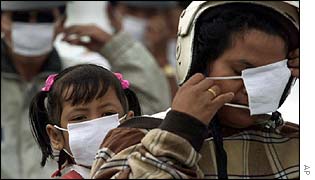 Indonesians put on face masks