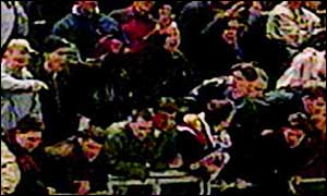 The England terraces at an international match