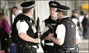 Armed police at Heathrow airport
