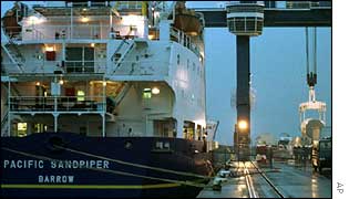 A BNFL ship loads 