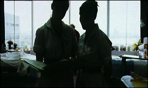 Silhouette of hospital nurses