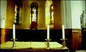 Altar in church