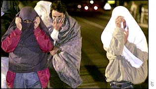 Illegal immigrants near the Sangatte camp