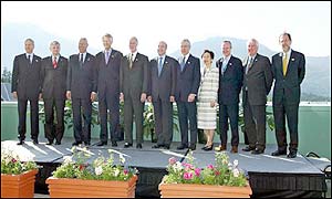 Foreign ministers of the G8 countries during the talks in Whistler, Canada