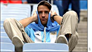 A fan in deep depression after Argentina go out of the World Cup
