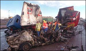 A road accident on the M6