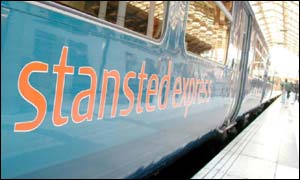 Stansted Express at London's Liverpool Street station