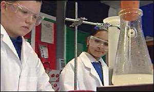 boys in science lesson 