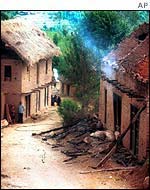 Khara village in western nepal after battle at end of may