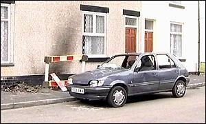 The scene of the firebomb attack