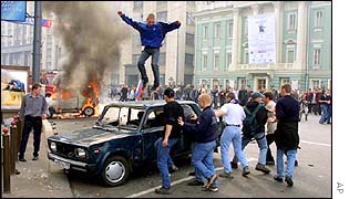 Russians riot after World Cup match, 9 June, 2002