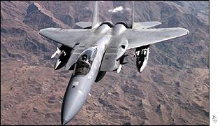 US F-15 fighter plane patrolling no-fly zone over Iraq