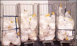Cocaine recovered during Operation Extend (picture courtesy HM Customs & Excise)